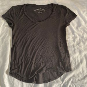 Grey t-shirt, Aero Seriously Soft v-neck. Size small.
